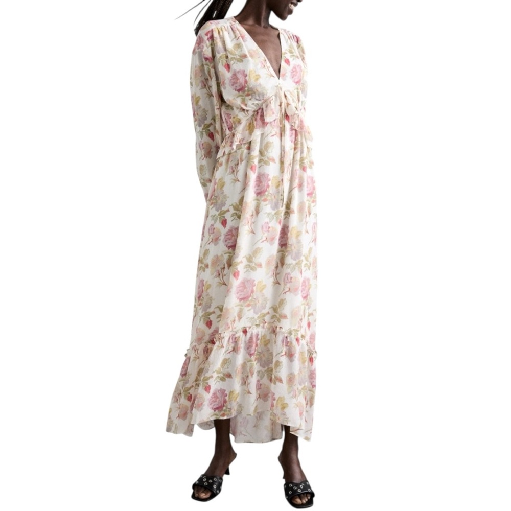 NWT The Kooples Silk Floral English Roses Maxi Dress Size 2 US M - Picture 9 of 15